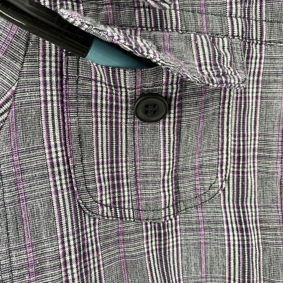 Roxy Jacket Girls Youth Size Large Faux Fur Hood Pockets Front Full Zip Tartan - Picture 8 of 14